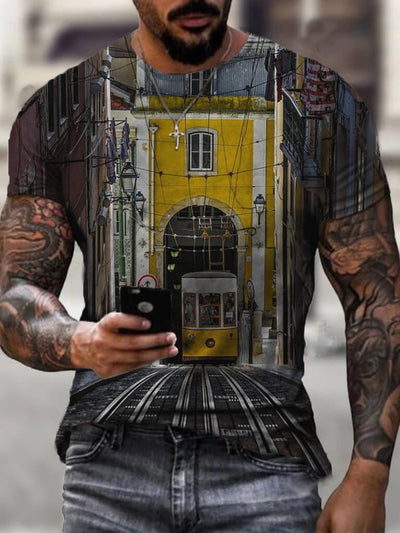 Lisbon Bica Lift Print Short Sleeve Men's T-Shirt